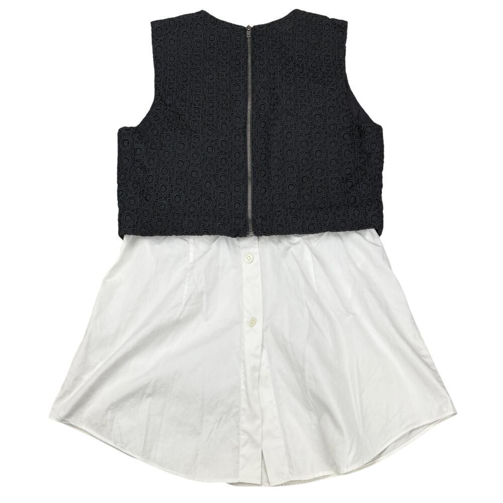 NWT THEORY Yuranda Black Eyelet Tank w/ Convertible Snap Shirt Tail Hem Sz XS - Picture 6 of 7